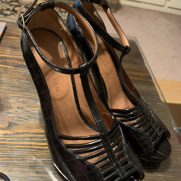 39.5 Derek Lam Black Leather Heels Made in Italy - Picture 12 of 13